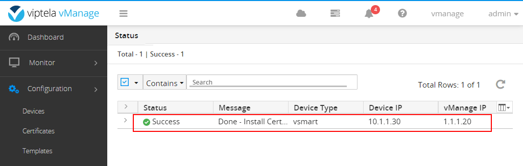 Certificate installed successfully