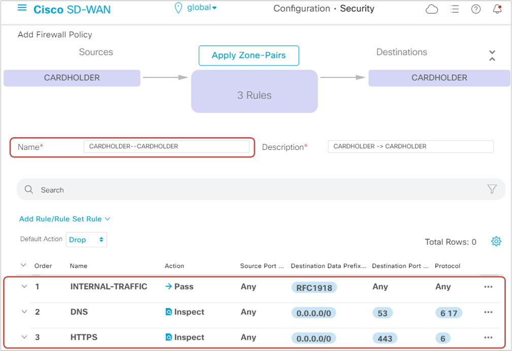 Intra-zone Firewall Policy